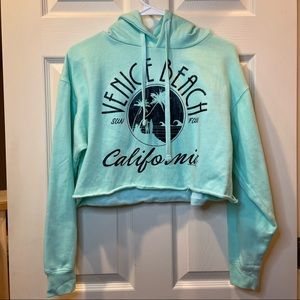 Teal California Cropped Sweatshirt